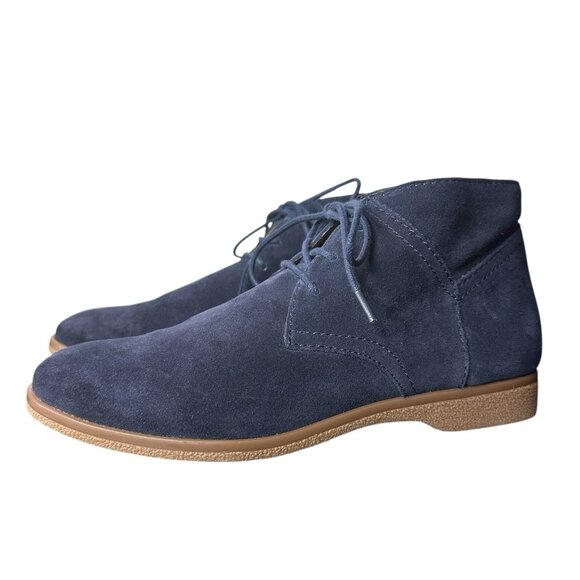 Franco Sarto Percy Women’s 8.5 Blue Suede Ankle Boots Chukkas Lace Up Booties - Picture 1 of 7